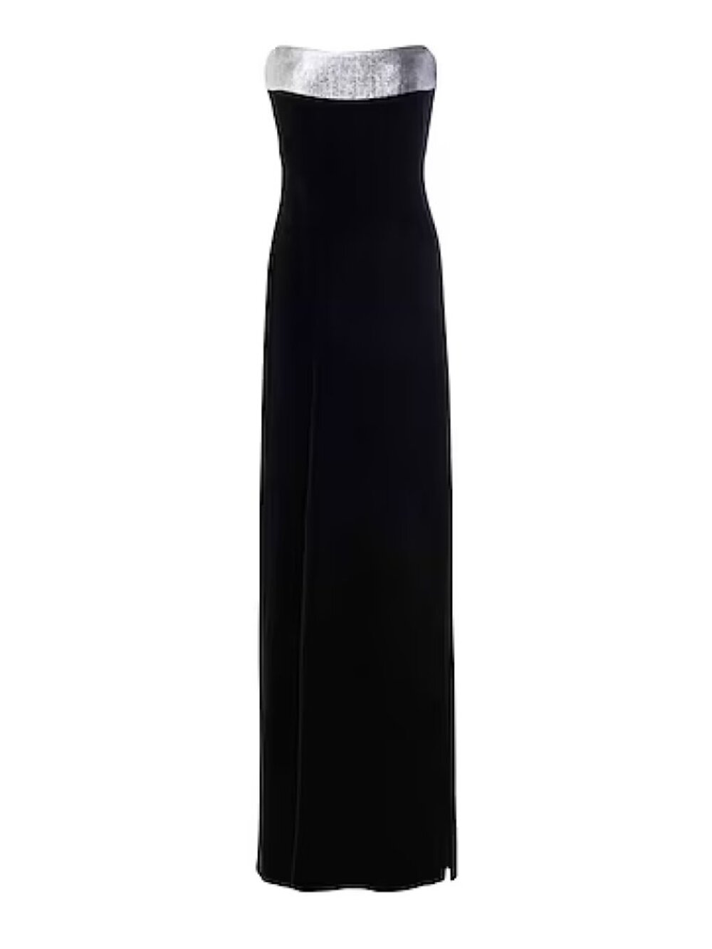 NWT Galvan London Frosted Strapless Maxi Gown Black Silver Size 2